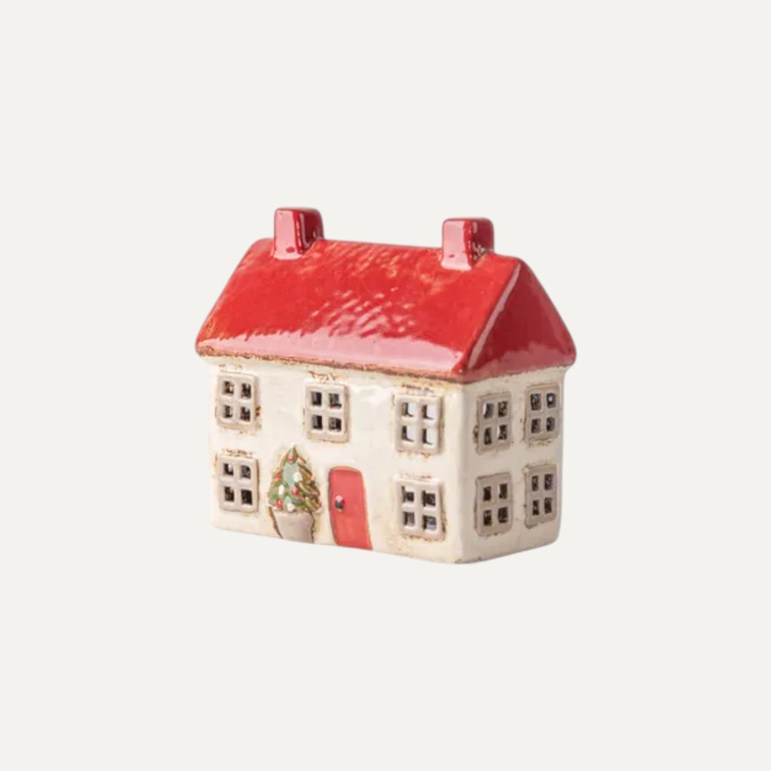 Alsace Tea Light Cottage - handpainted ceramic Christmas collectable 