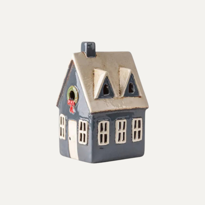 Alsace Tea Light Navy Cottage - Christmas village decor