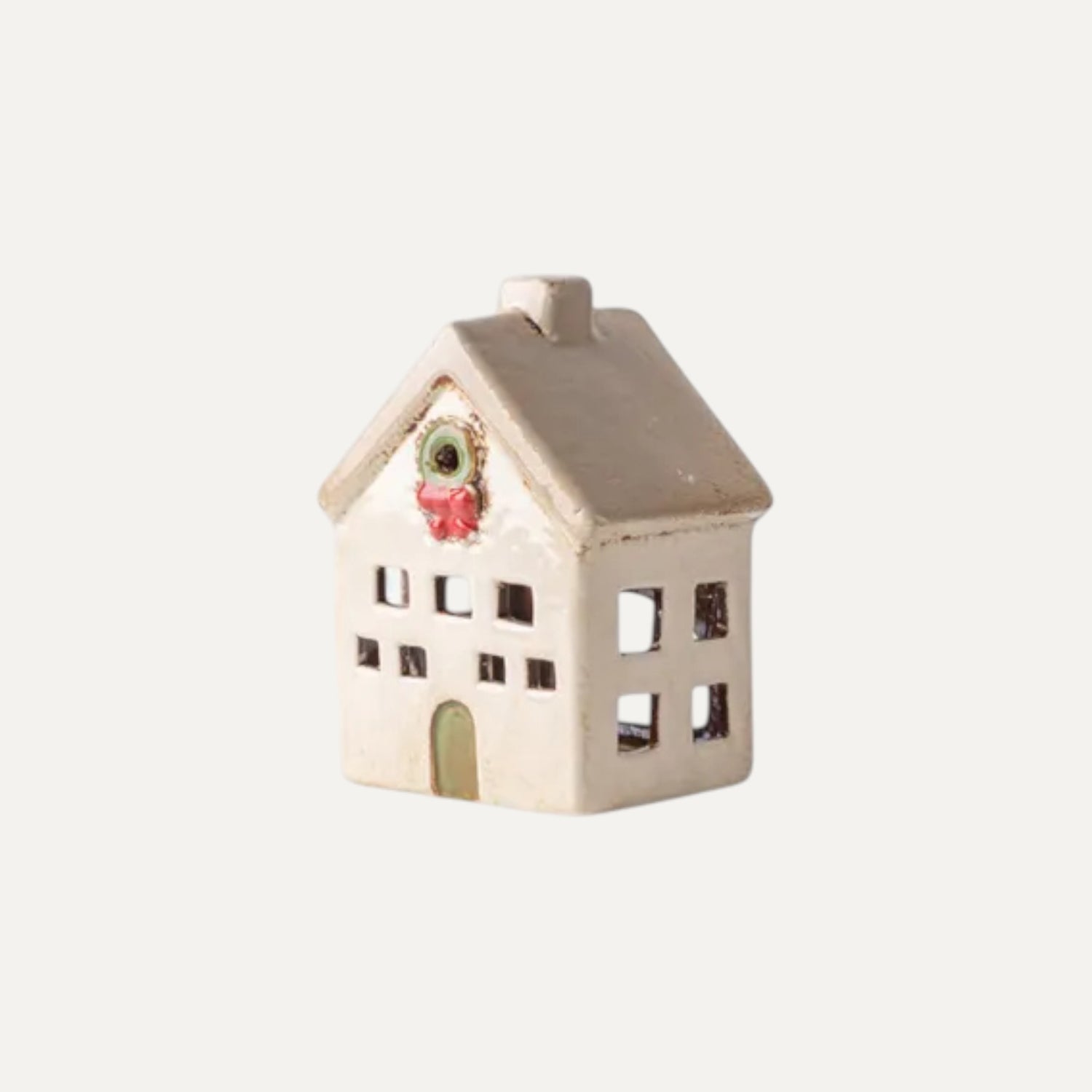 Alsace Tea Light Villa - handpainted ceramic Christmas decor