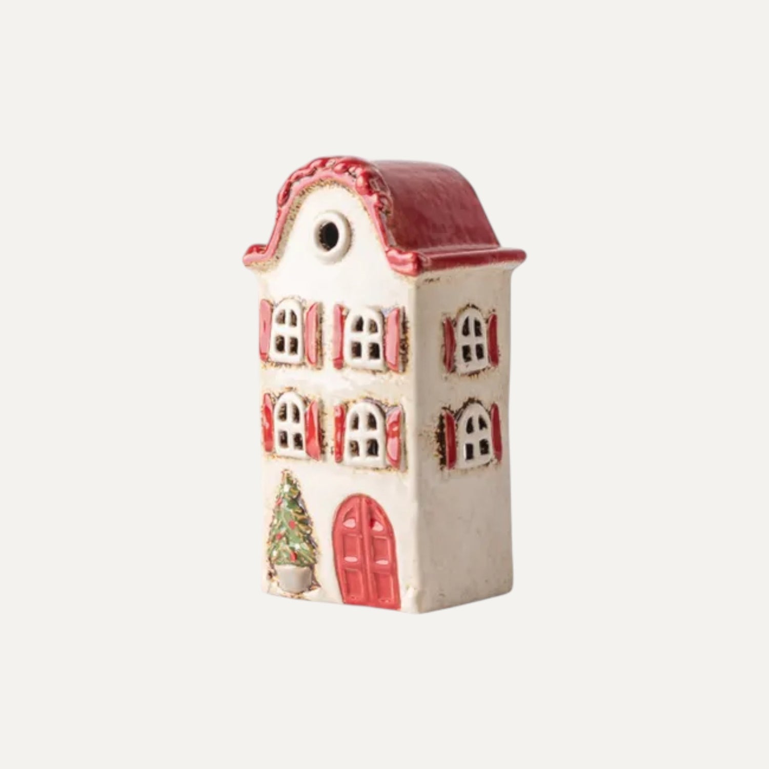 Alsace Tea Light Villa - handpainted ceramic Christmas collectable