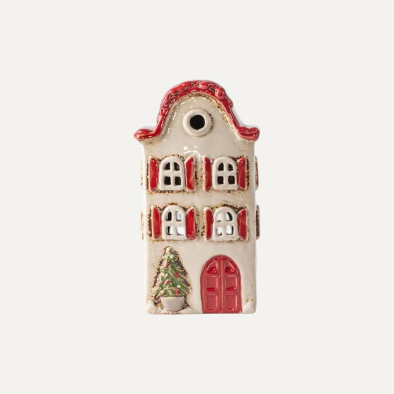 Alsace Tea Light Villa with shutters - Ceramic Christmas decor 