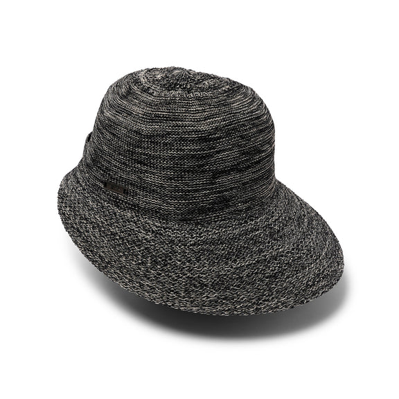 Textured black and gray bucket hat on a white background