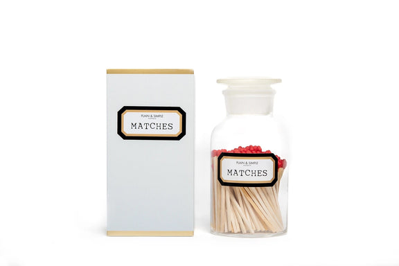 Clear glass apothecary jar long matches Australia