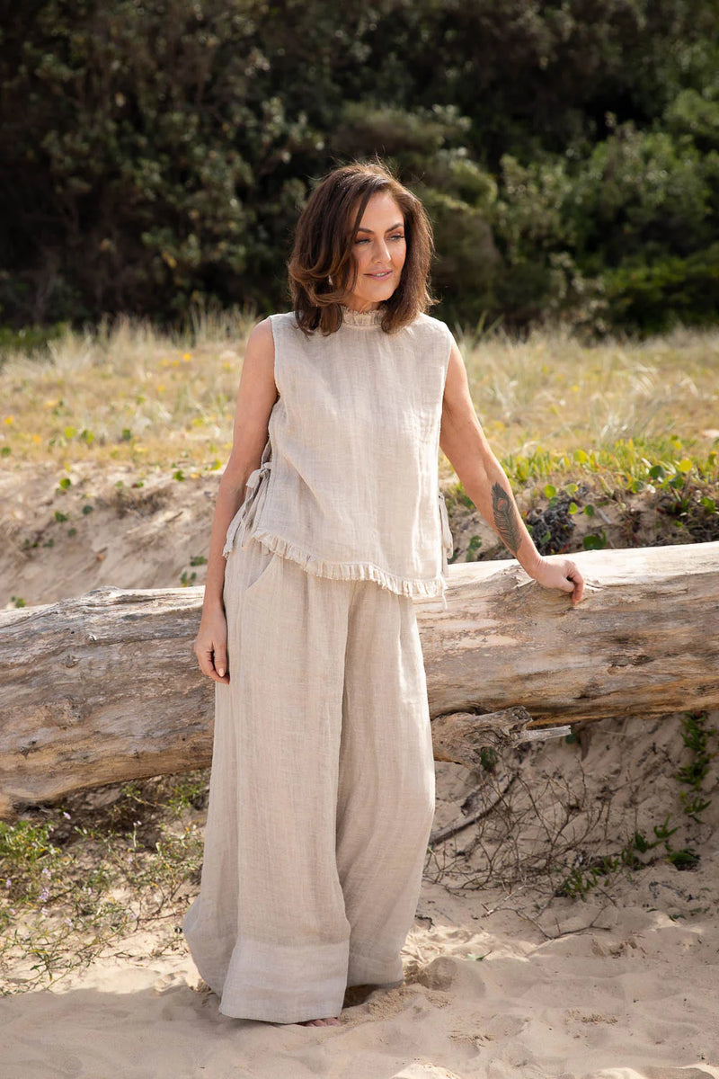 Eadie Arana Linen Pant | Natural