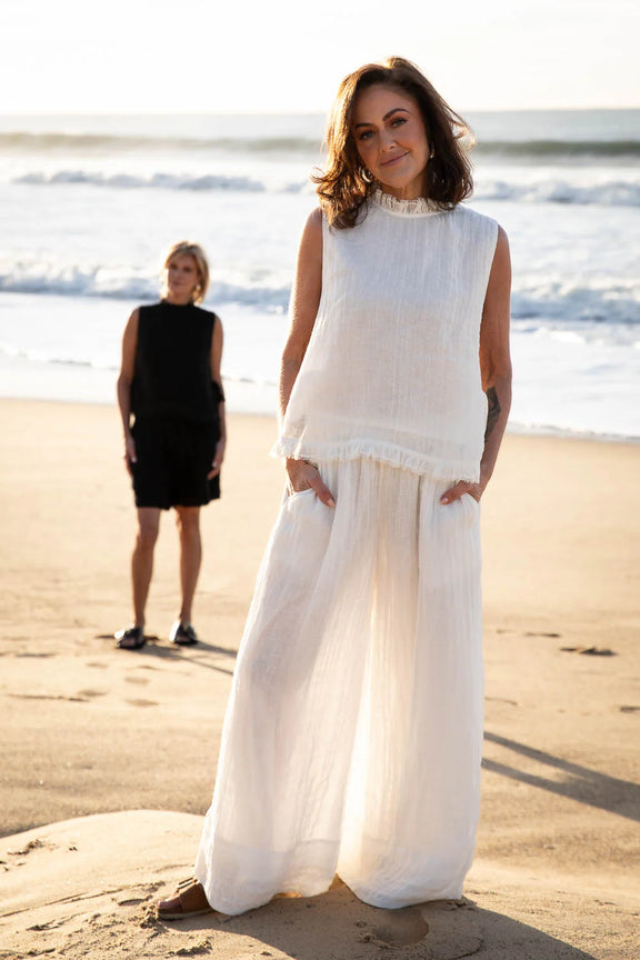 arana linen pant off white wide leg linen pants
