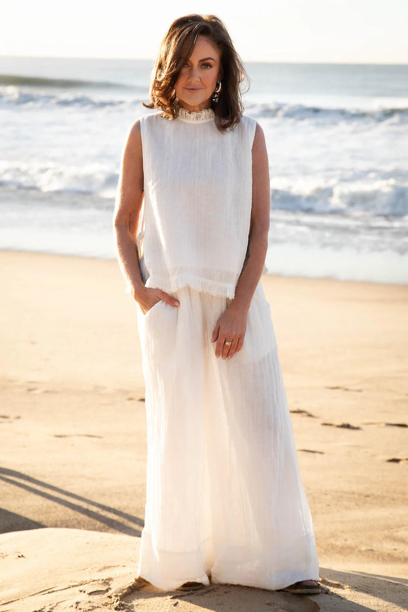 arana linen pant off white wide leg linen pants