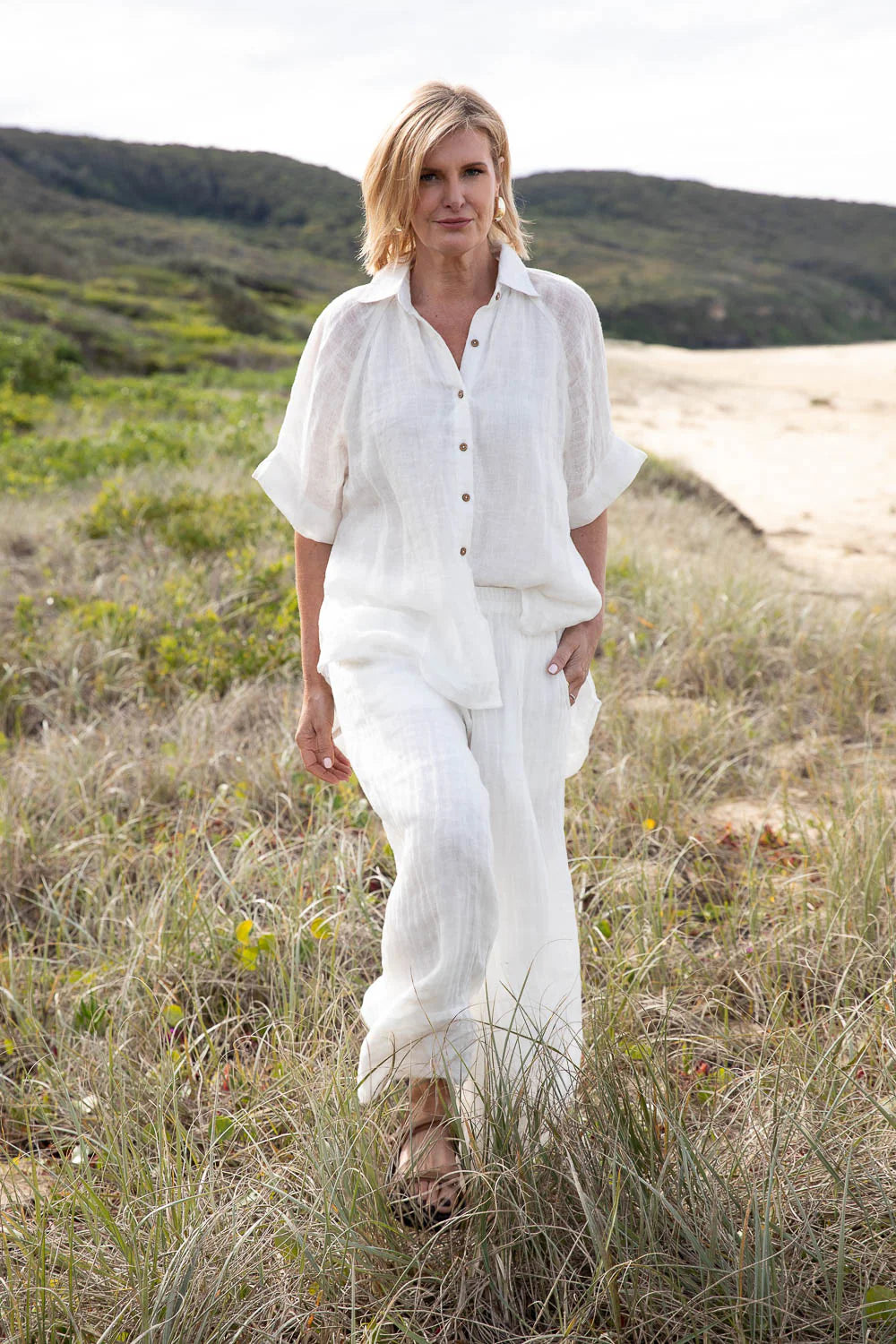 Eadie Arana linen shirt off white relaxed oversized linen shirt