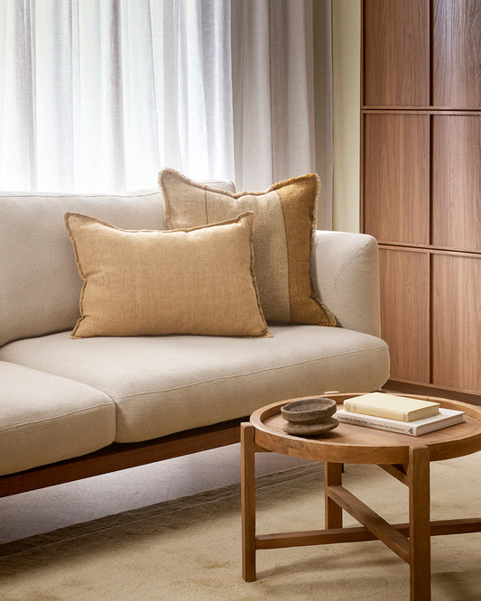 100 percent linen textured lumbar cushion