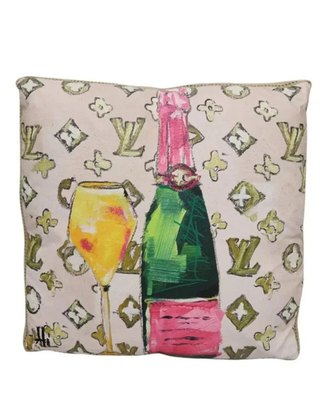 LV Champagne art cushion 55cm decorative pillow