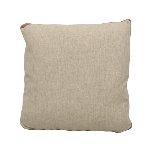 Champagne coloured statement cushion with burlap side