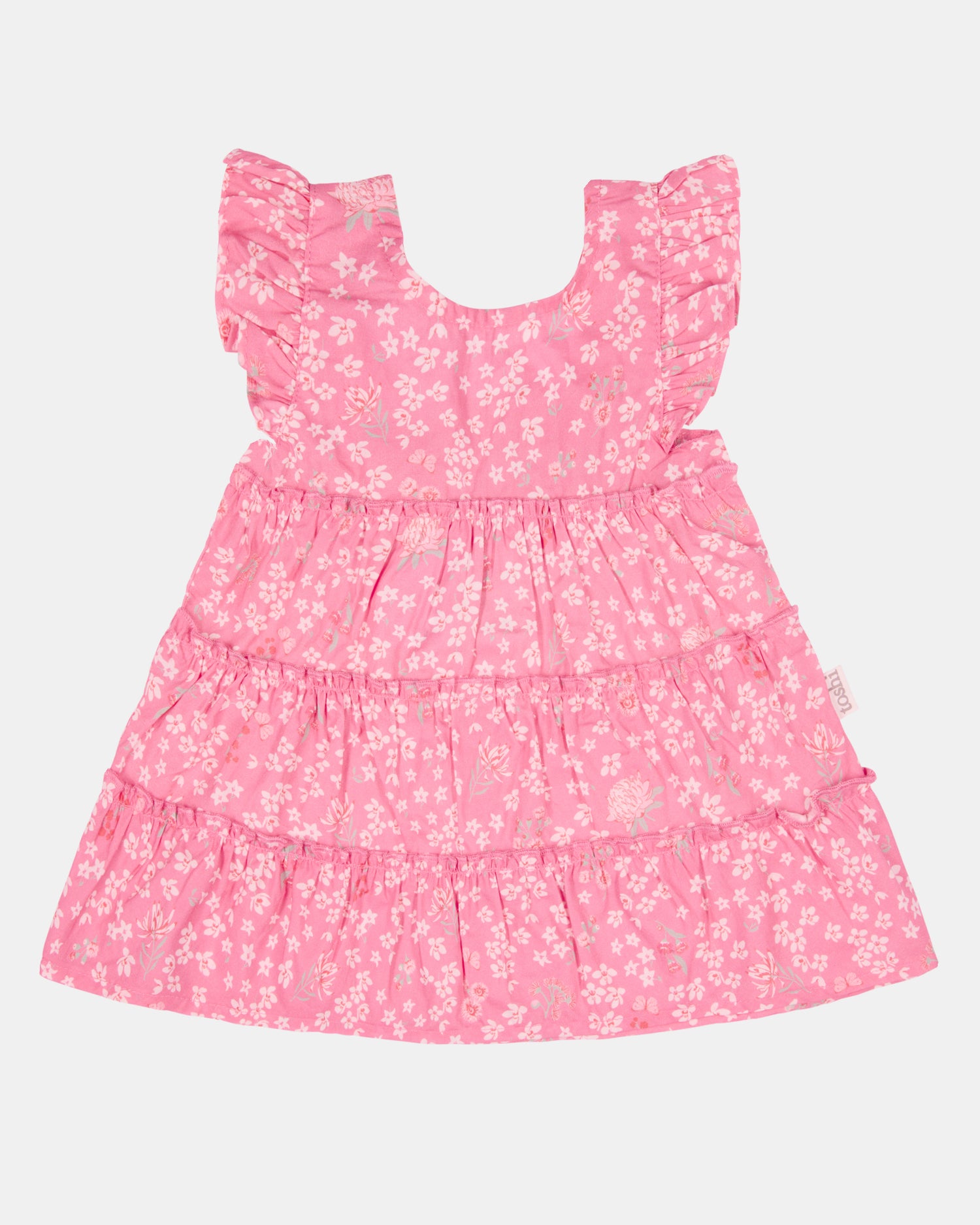 Detail shot of Toshi exclusive Acacia Scarlet floral print on 100% cotton fabric.