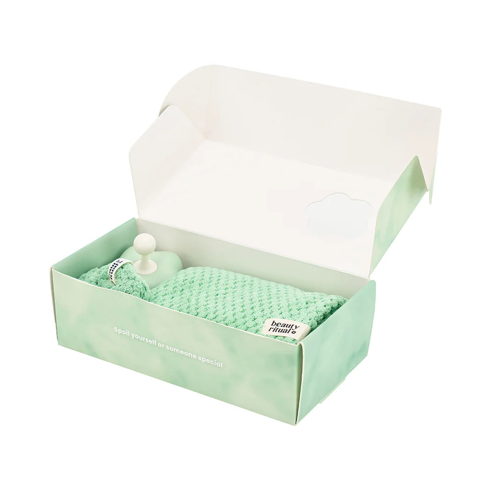Luxurious hair care gift box for her – moss green set