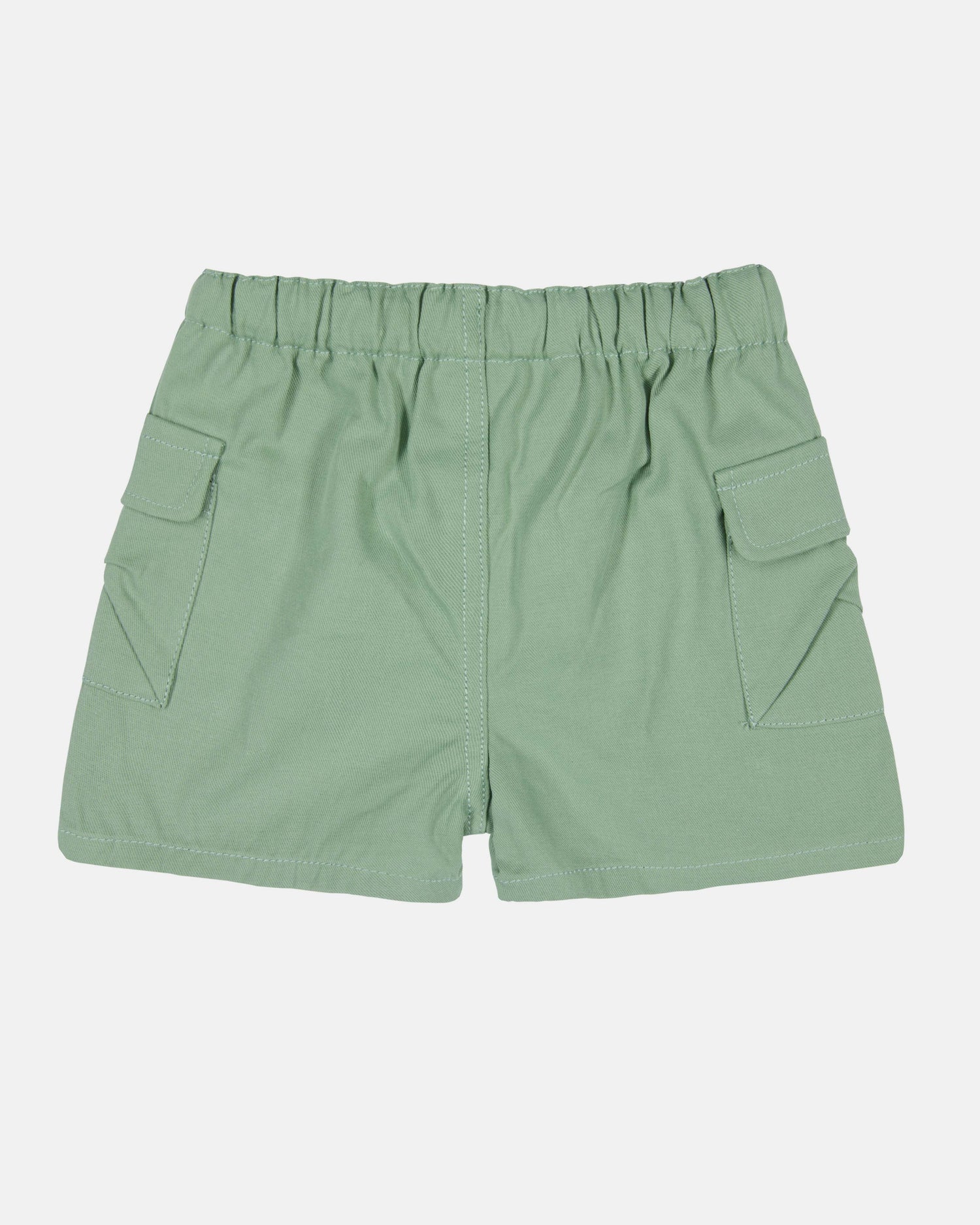 Toshi Baby Shorts Billy in Teal with elastic waist and pocket view from behind