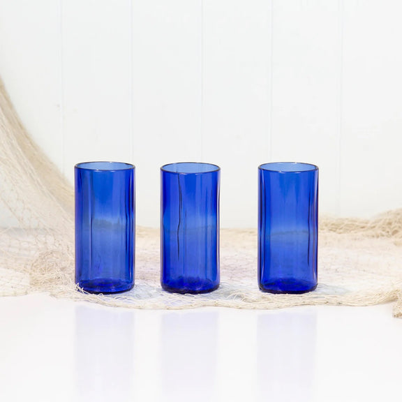 Bali Street Mums handmade blue glass tumbler