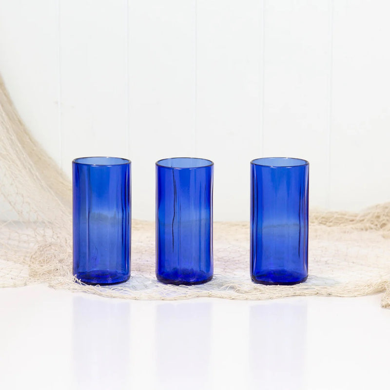 Bali Street Mums handmade blue glass tumbler