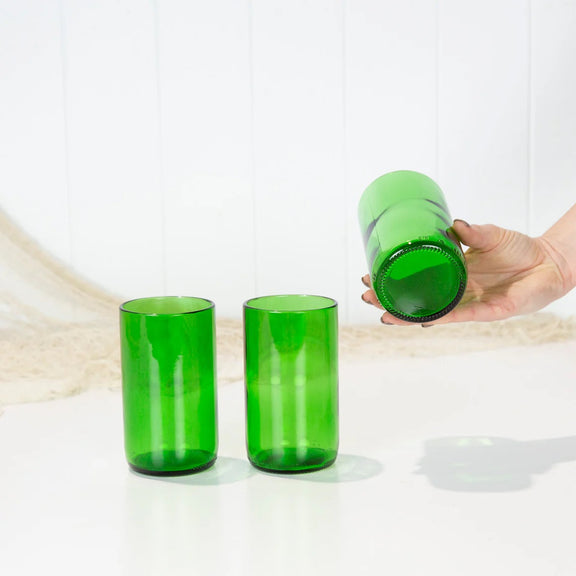 Bali Street Mums green recycled glass tumbler