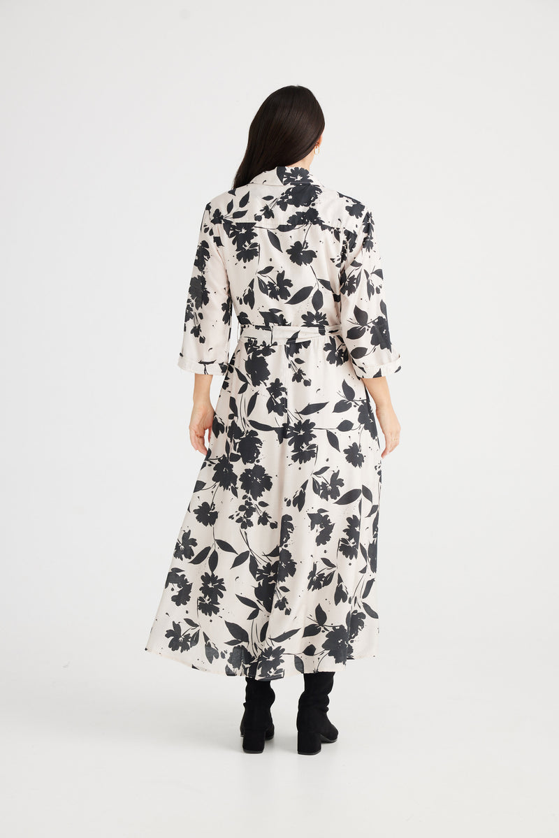 Rossellini 3/4 Sleeve Dress - Shadow Bloom