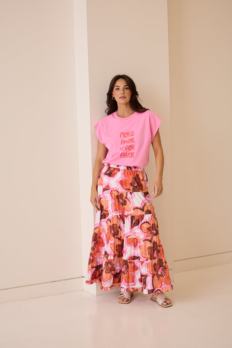 Wonderland Skirt – Azalea | Brave + True Long Floral Skirt