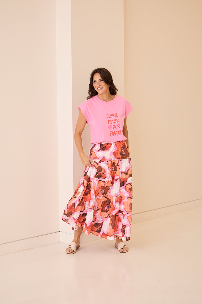 Wonderland Skirt – Azalea | Brave + True Long Floral Skirt