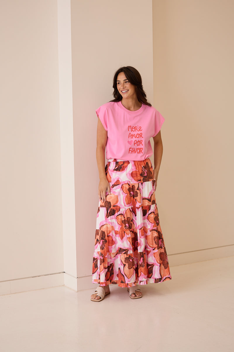 Wonderland Skirt – Azalea | Brave + True Long Floral Skirt