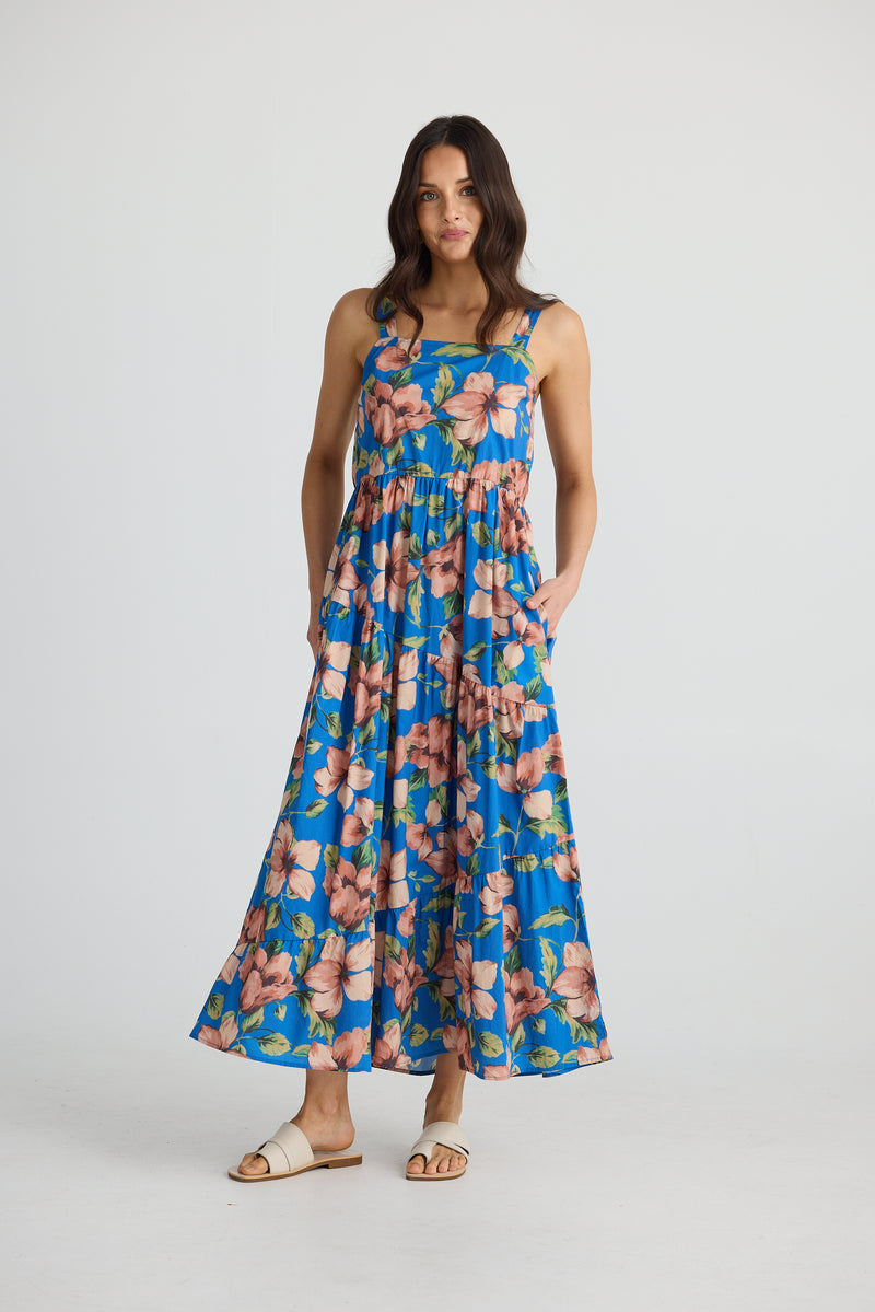 Amalfi Floral midi dress with asymmetrical panels – Willow Dress Brave + True