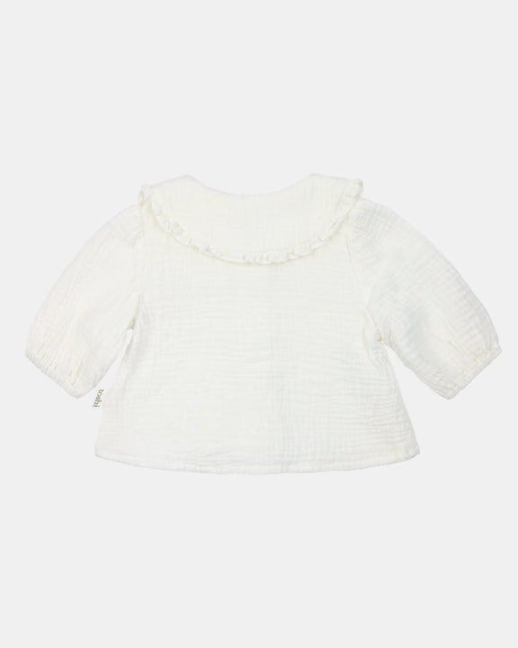 Toshi Baby Blouse Peter Pan Cream - view from behind