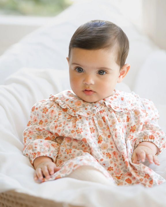 Toshi baby blouse Peter Pan Rosie Posie pink floral cotton baby top