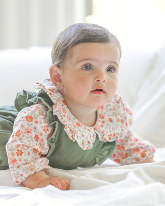 Toshi baby blouse Peter Pan Rosie Posie pink floral cotton baby top