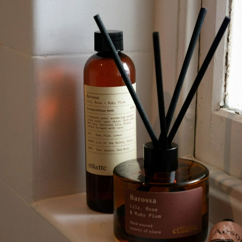 Eco friendly reed diffuser refill with floral plum scent