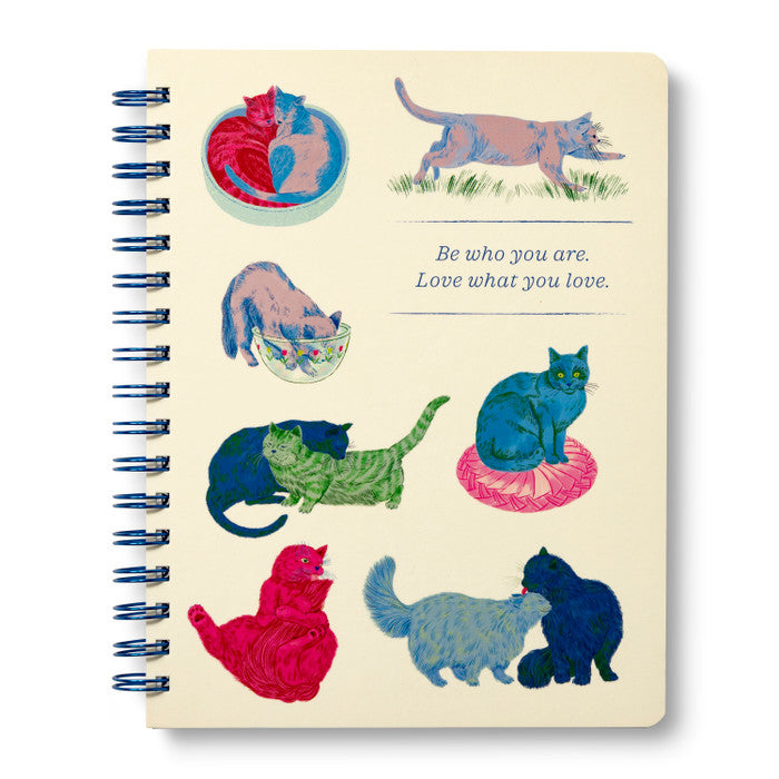 Be Who You Are Cat Spiral Notebook | Wire-O Journal by Emily Taylor