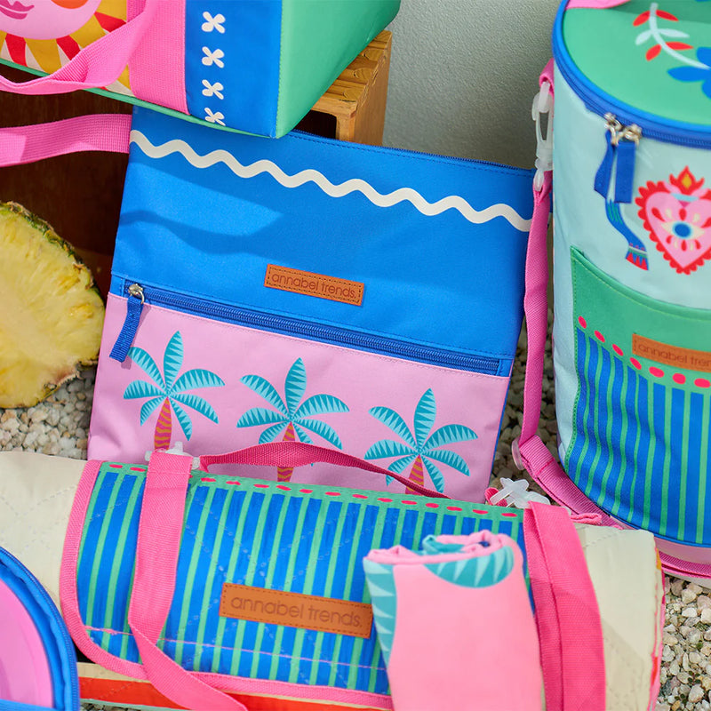 Fiesta patterned wet pouch styled with swim essentials