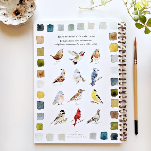 Birds watercolour workbook back cover