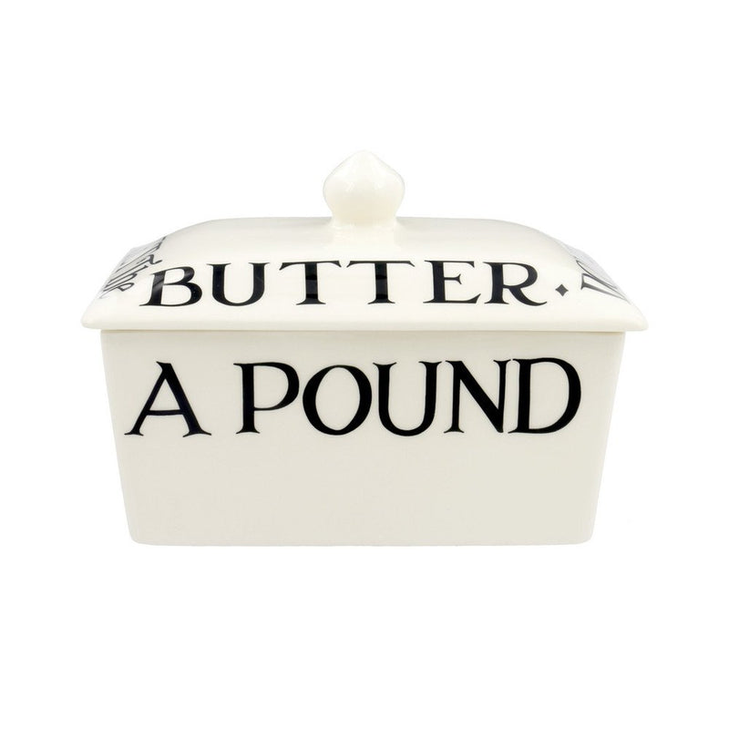 Handmade Black Toast pottery butter dish with lid