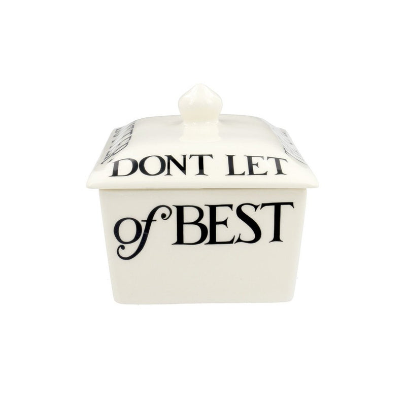 Emma Bridgewater Black Toast Half Pound Butter Dish.
