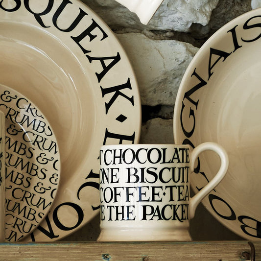 Black Toast All Over Writing 1/2 Pint Mug