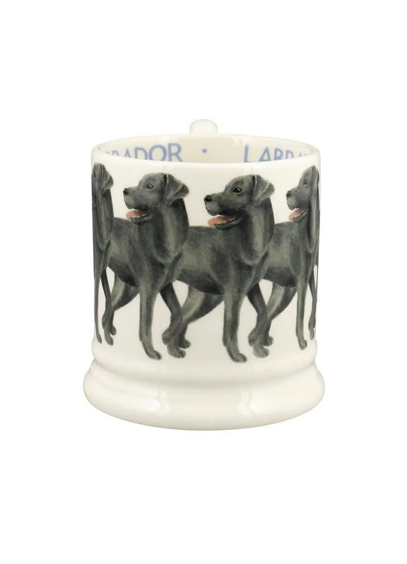 Handcrafted English pottery mug featuring a Black Labrador motif for dog lovers and collectors