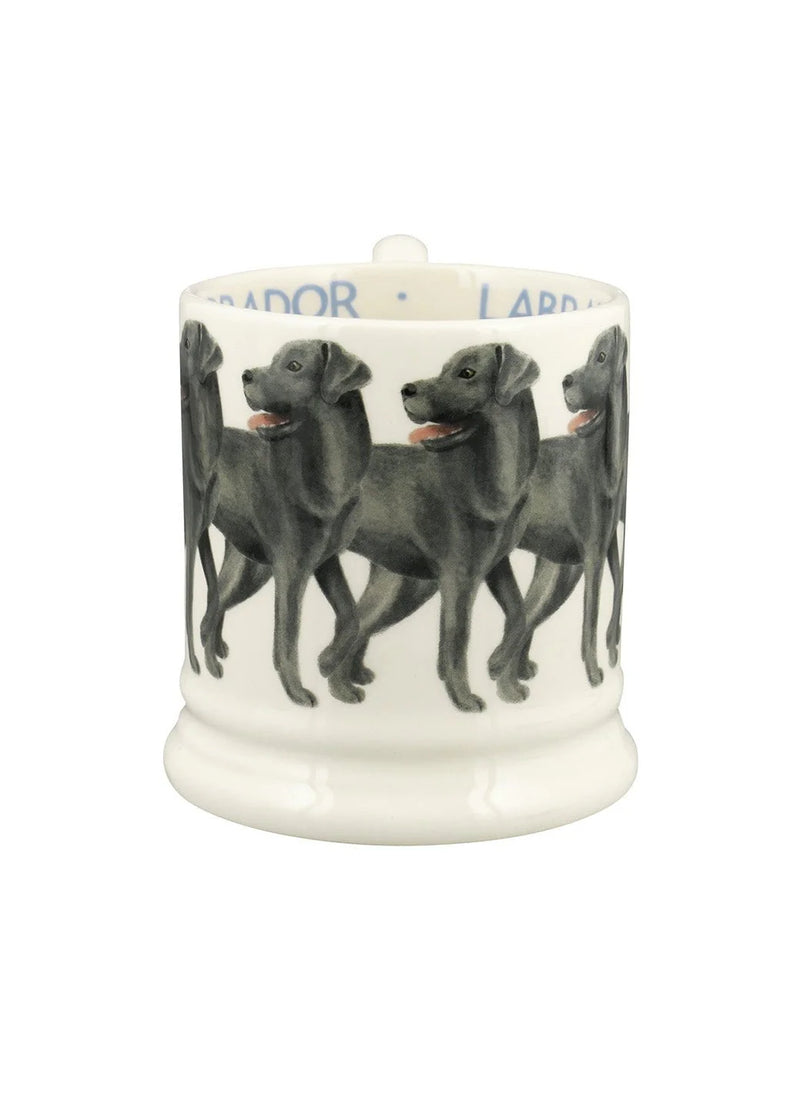 Handcrafted English pottery mug featuring a Black Labrador motif for dog lovers and collectors