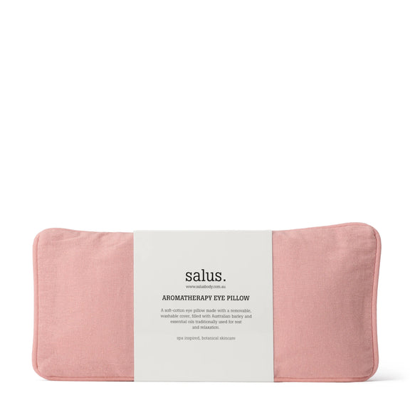 Blush cotton eye pillow with lavender aromatherapy.