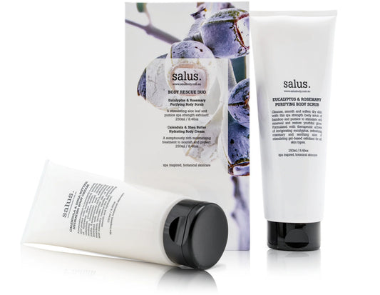 Australian-made spa gift set with hydrating body cream & purifying scrub