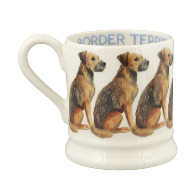 Limited edition Emma Bridgewater mug with Border Terrier motif and 300ml capacity.