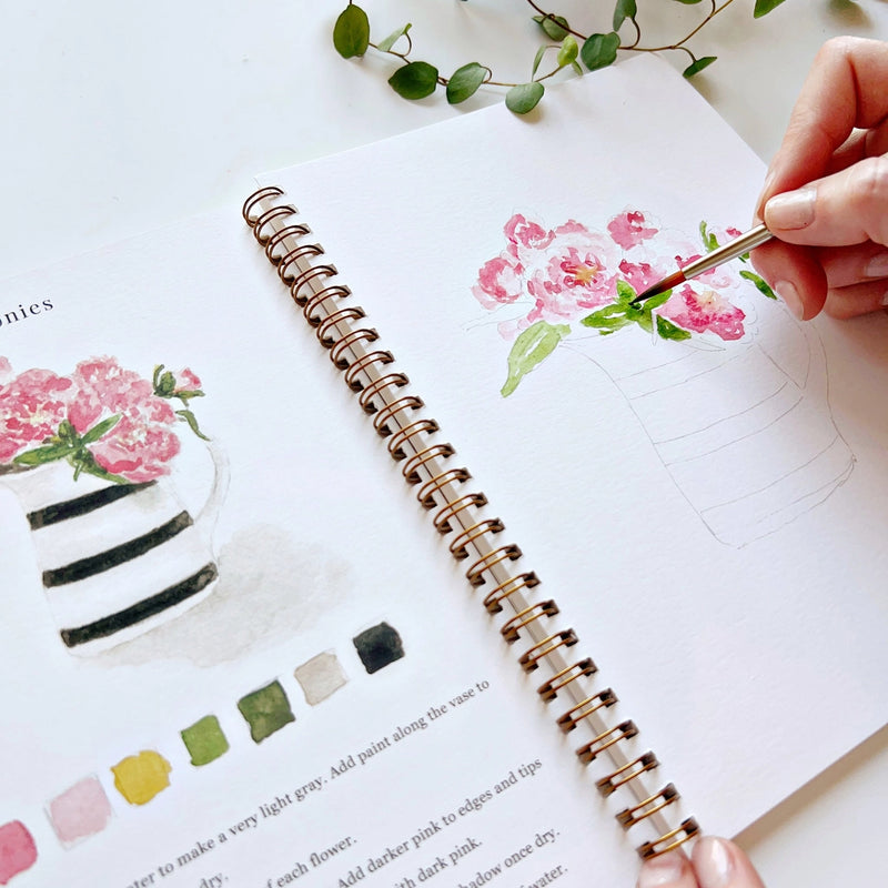 Emily Lex Studio Bouquets Workbook with step-by-step painting instructions