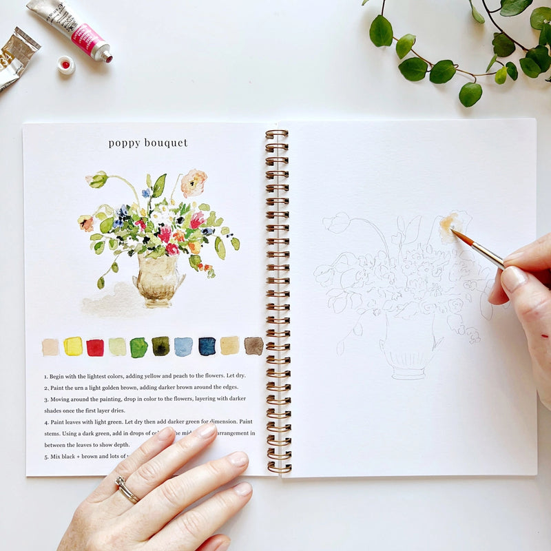 Floral watercolour painting book