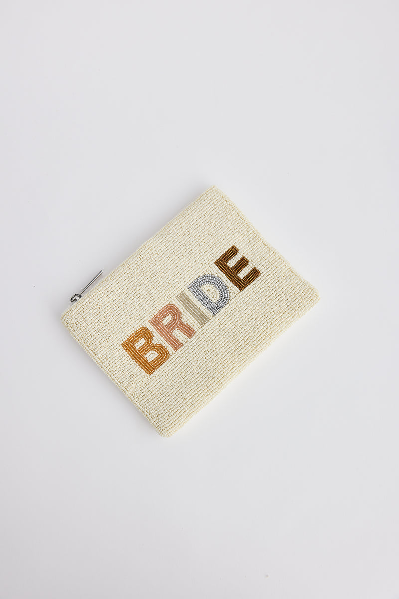 Bride Clutch White – Handmade beaded wedding bag