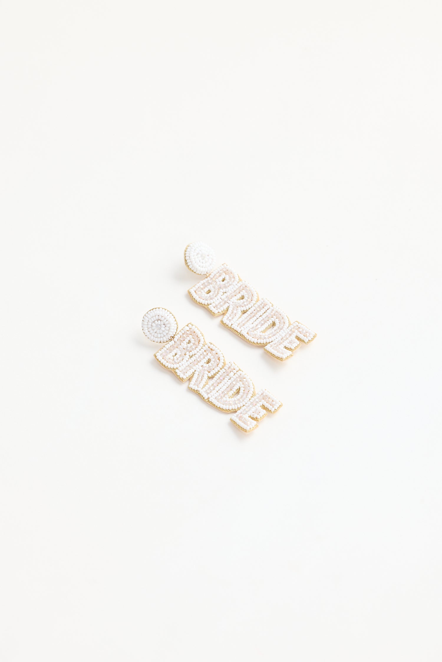 White Bride Earrings for bridal shower. Statement earings for engagement party or hens do.