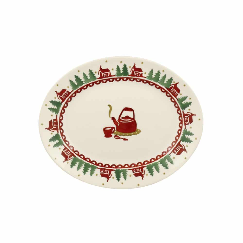 Christmas Cabin Small Oval Platter