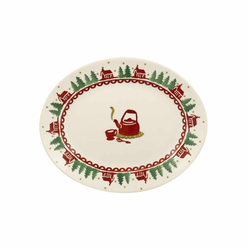 Christmas Cabin Small Oval Platter
