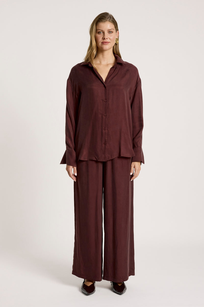 calista shirt mahogany