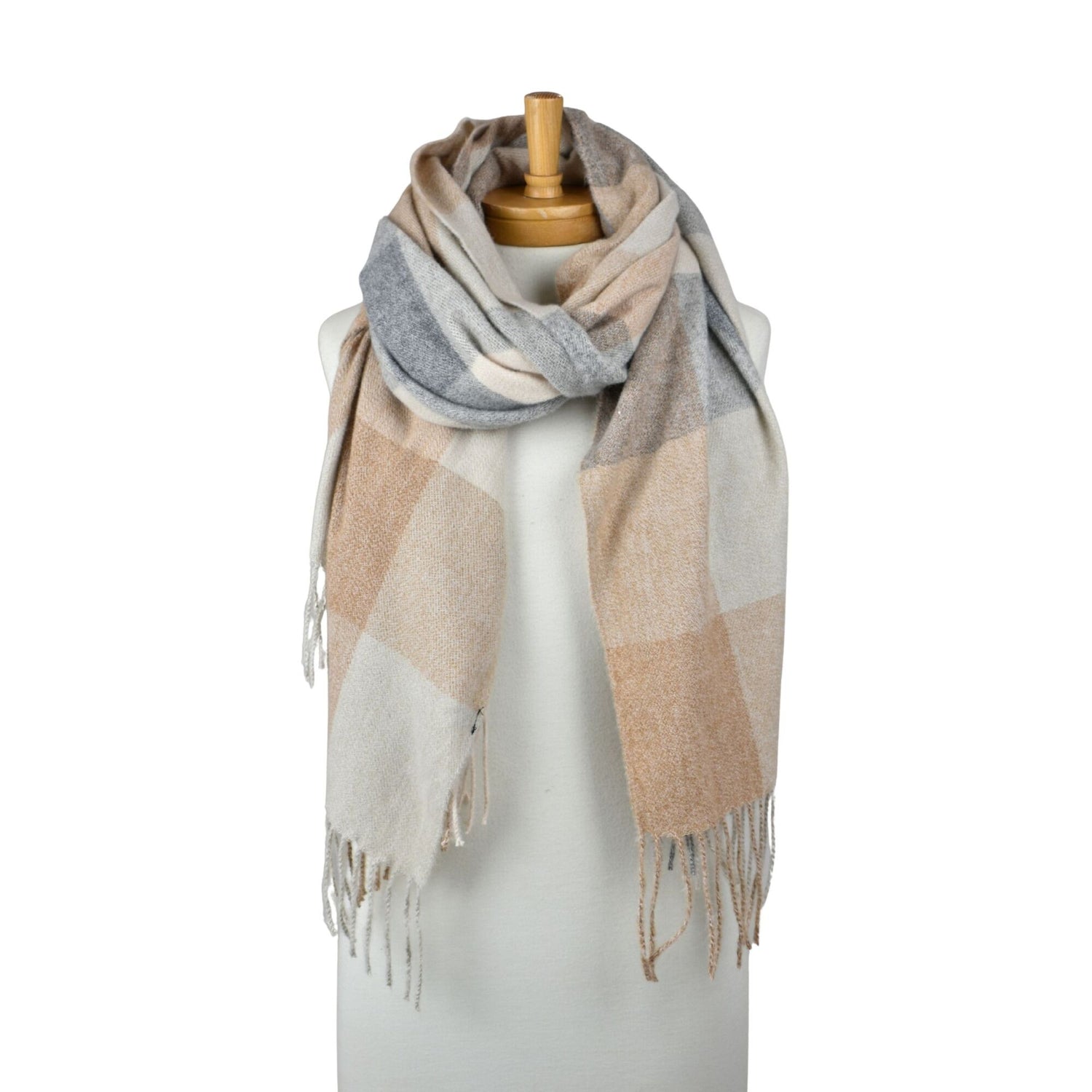 camel check scarf neutral winter scarf australia