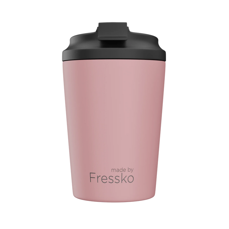 Fressko Ceramic Camino reusable coffee cup in Floss with ceramic-lined interior and click-back lid.