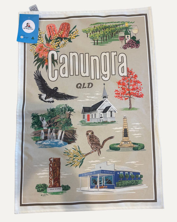 Canungra Scenic Rim cotton tea towel exclusive to My Country Escape